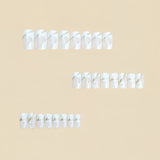 24pcs/Set White Marble with Gold Lines Short Press-On Nails