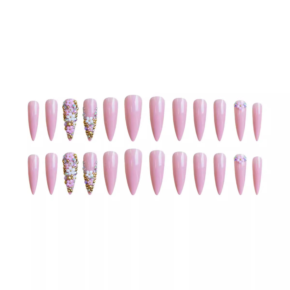 24pcs/Set Glitter Press-On Nails