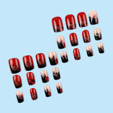 24pcs/Set Flaming Fire Pattern Press-On Nails