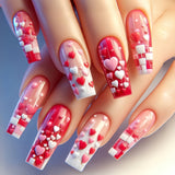 24pcs/Set Sweet Heart Press-On Nails For Valentine