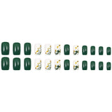 24pcs/Set Marble Marble Effect Short Press On Nails