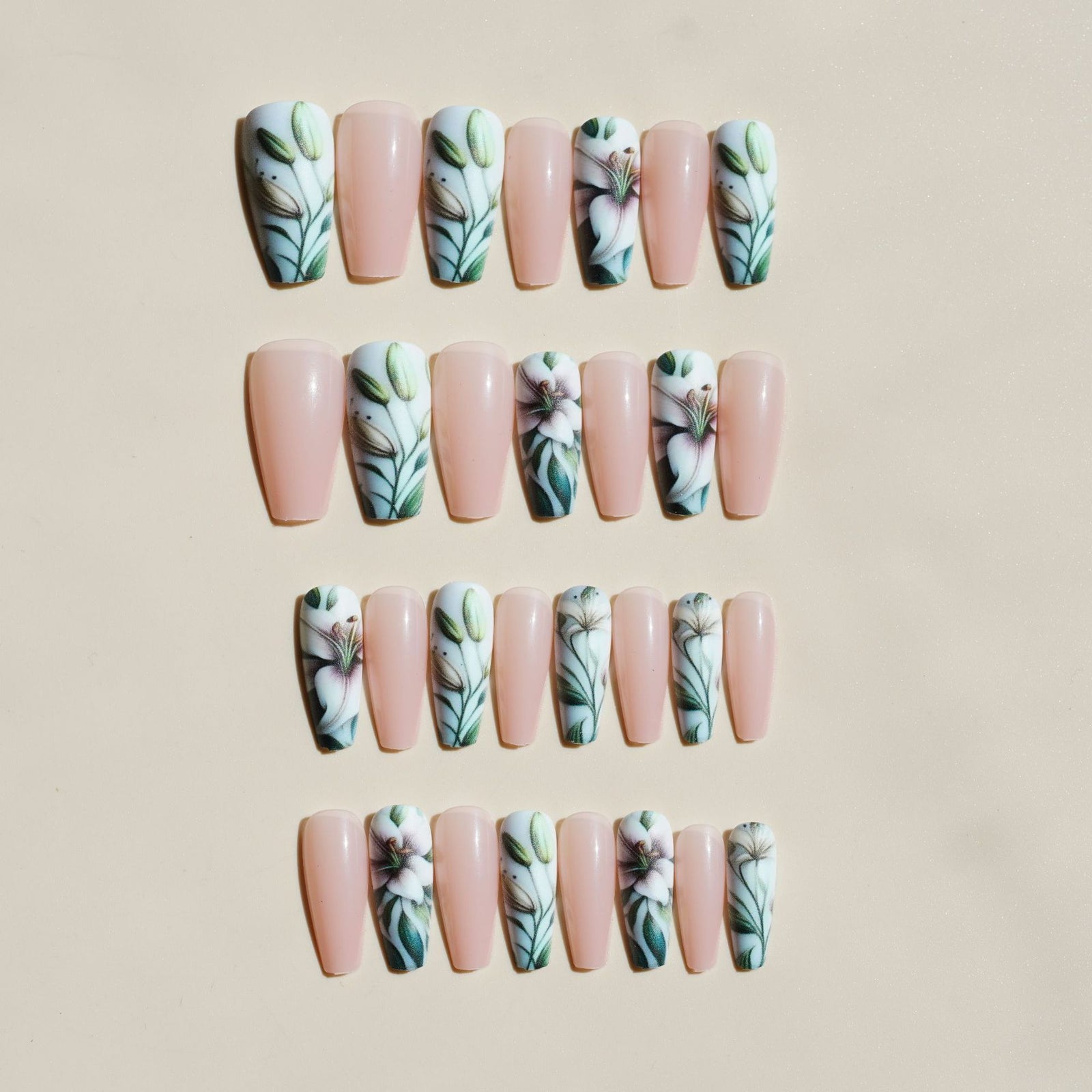 24pcs/Set Pure Lily Press-On Nails