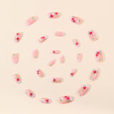 24pcs/Set Irregular Gold Line Embossed Floral Press-On Nails