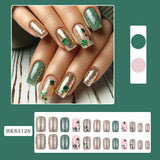 24pcs/Set Sparkling Lucky Clover Press-On Nails