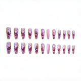 24pcs/Set Flower Press-On Nails