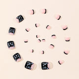 24pcs/Set Black Cat Press On Toe Nails