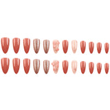 24pcs/Set Pearl Rose Press-On Nails