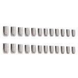 24pcs/Set Metallic Silver Press-On Nails