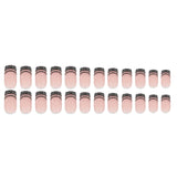 24pcs/Set Black Striped French Glitter Press-On Nails