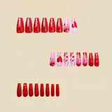 24pcs/SetValentine's Day Red Heart  Press-On Nails