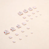 24pcs/Set Minimalist Luxury Floral French Press On Toe Nails