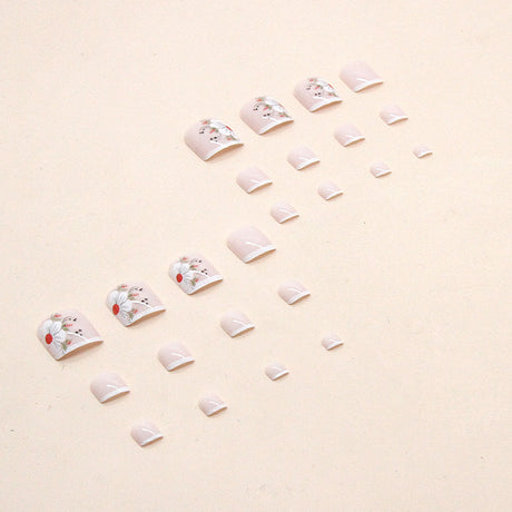 24pcs/Set Minimalist Luxury Floral French Press On Toe Nails