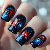 24pcs/Set Multicolor Fireworks Press-On Nails