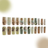 24pcs/Set Flower Press-On Nails