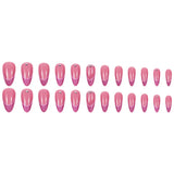 24pcs/Set Magenta French Press-On Nails