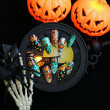 24pcs/Set Playful Pumpkin & Moon Halloween Press-On Nails