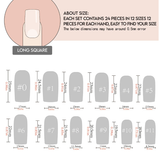 24pcs/Set Blush Gradient French 3D Stripes Press-On Nails