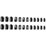 24pcs/Set Black Snow Flake Christmas Press-On Nails