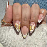 24pcs/Set Fresh Floral French Press-On Nails