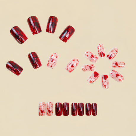24pcs/Set Valentine’s Day Hearts Press-On Nails