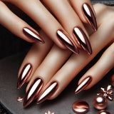 24pcs/Set Pink Chrome Press-On Nails