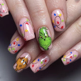 24pcs/Set Christmas Grinch Press-On Nails