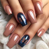 24pcs/Set Brown Butterfly Press-On Nails