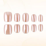 24pcs/Set Rose Gold Chrome Short Press On Nails