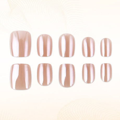 24pcs/Set Rose Gold Chrome Short Press On Nails