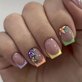 24pcs/Set Flowers Press-On Nails