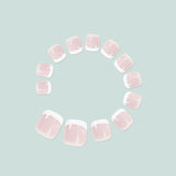 24pcs/Set French Tips Press On Toe Nails