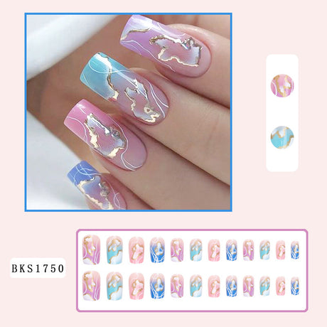 24pcs/Set Colorful French Ombre Press-On Nails