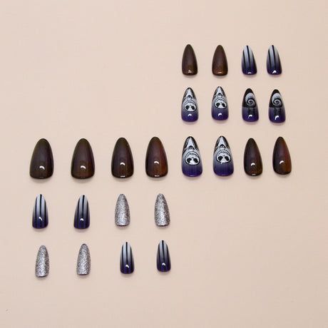 24pcs/Set Halloween Cat Eye Spooky Ghost Press-On Nails