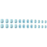 24pcs/Set Blue Ocean Press-On Nails