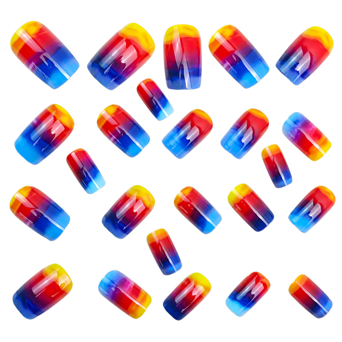 24pcs/Set Blue Gradient Press-On Nails