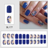 24pcs/Set Klein Blue Roses Press-On Nails