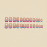 24pcs/Set Pink French Tips Press-On Nails