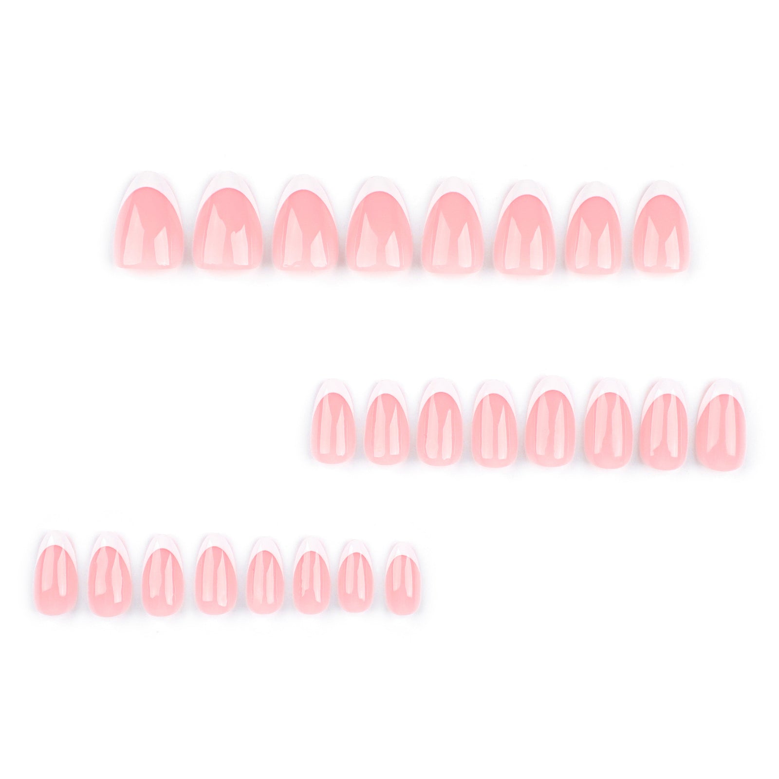 24pcs/Set Classic French Tip Short Press-On Nails