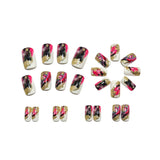 24pcs/Set Gold Glitter Sand Ombre Press-On Nails