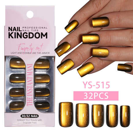 32pcs/Set Cat Eye Press-On Nails