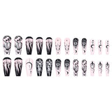 24pcs/Set Dark Star & Moon Gothic Press-On Nails
