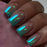 24pcs/Set Pink & Blue Ombre Press-On Nails