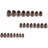 24pcs/Set Brown Polka Dot Press-On Nails