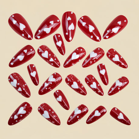24pcs/Set Valentine’s Heart Press-On Nails