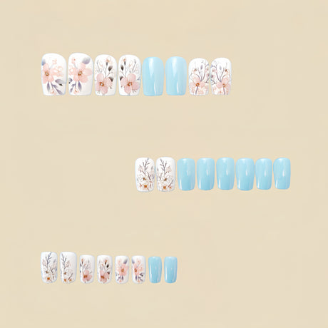 24pcs/Set Spring Flowers Press-On Nails