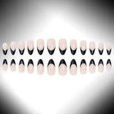 24pcs/Set Black French Tips Press-On Nails