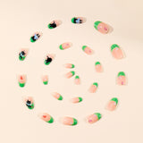 24pcs/Set Green French Cat & Butterfly Press-On Nails