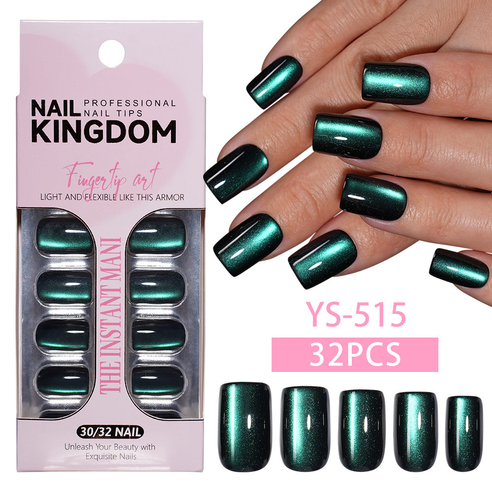 32pcs/Set Cat Eye Press-On Nails
