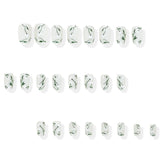 24pcs/Set Milky White Floral Press-On Nails