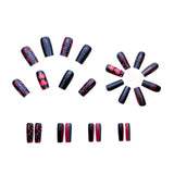 24pcs/Set Black Hearts Press-On Nails